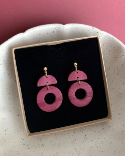 Boucles d’oreilles cercle ajouré - Grenat