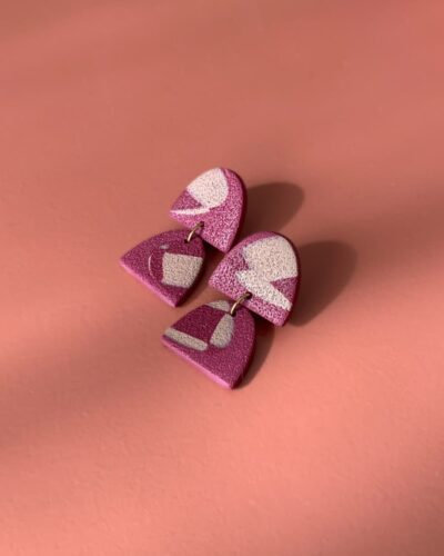 Boucles d'oreilles originales arches bicolores