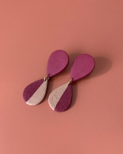 Boucles d'oreilles originales forme goutte grenat