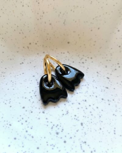 Boucles d'oreilles créoles Tulipes noires Artapaon