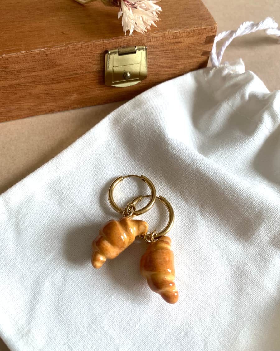 Boucles d'oreilles croissant faites main