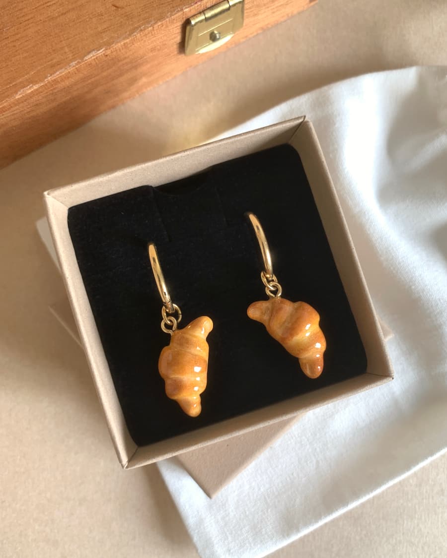 Boucles d'oreilles croissant faites main