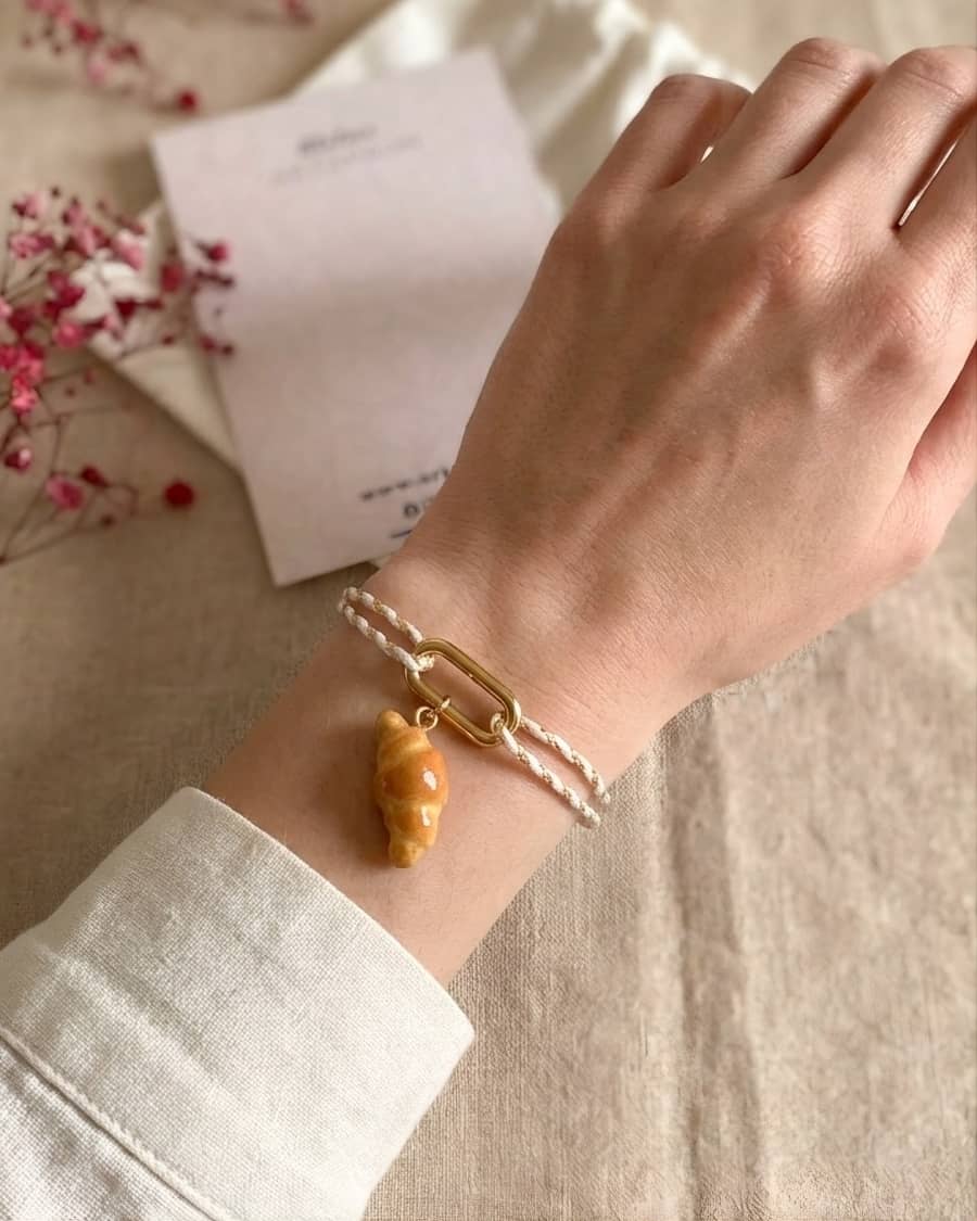 Bracelet Croissant fait main en argile polymère
