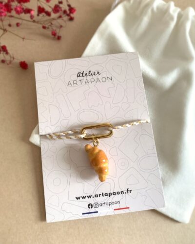 Bracelet Croissant fait main en argile polymère