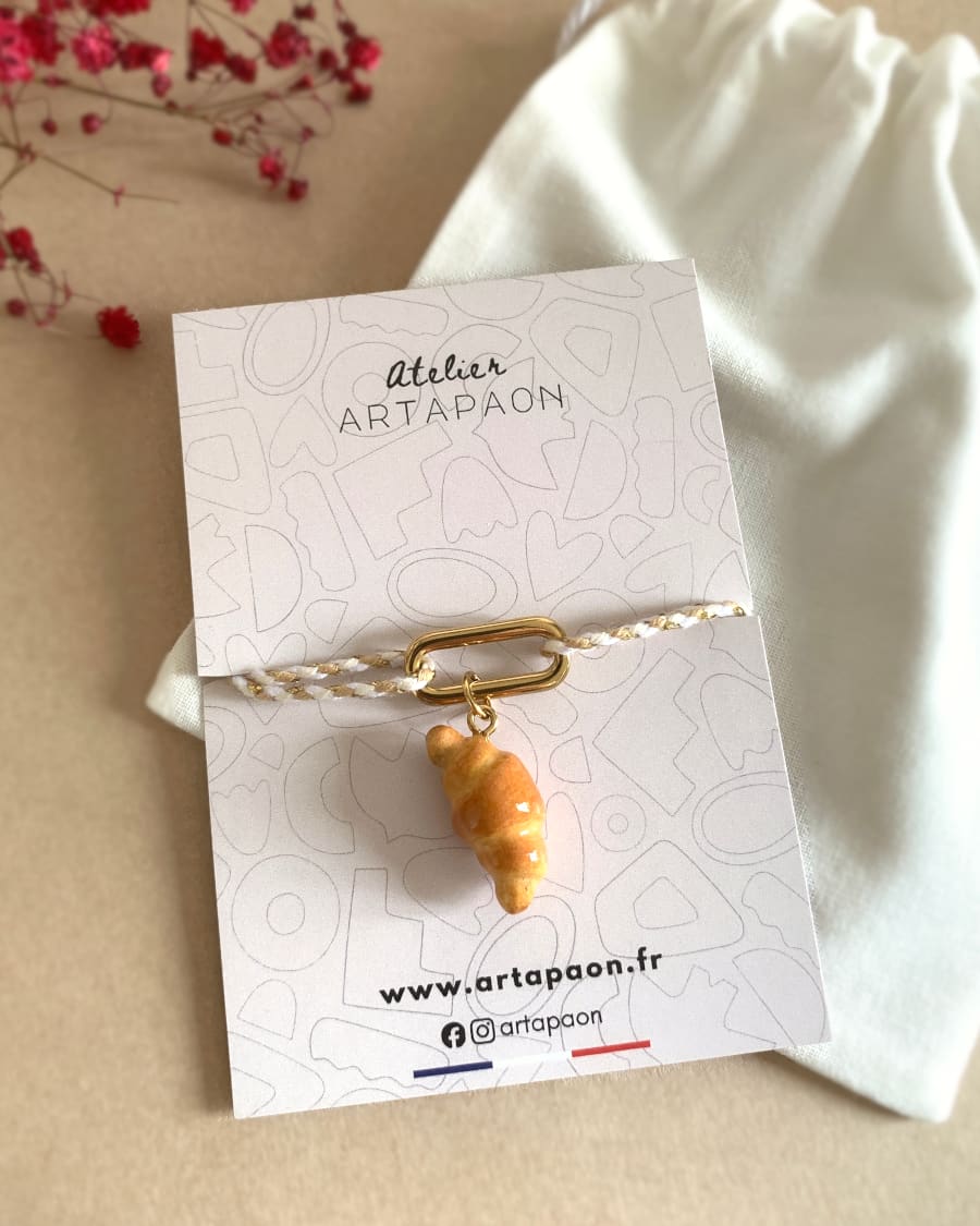 Bracelet Croissant fait main en argile polymère